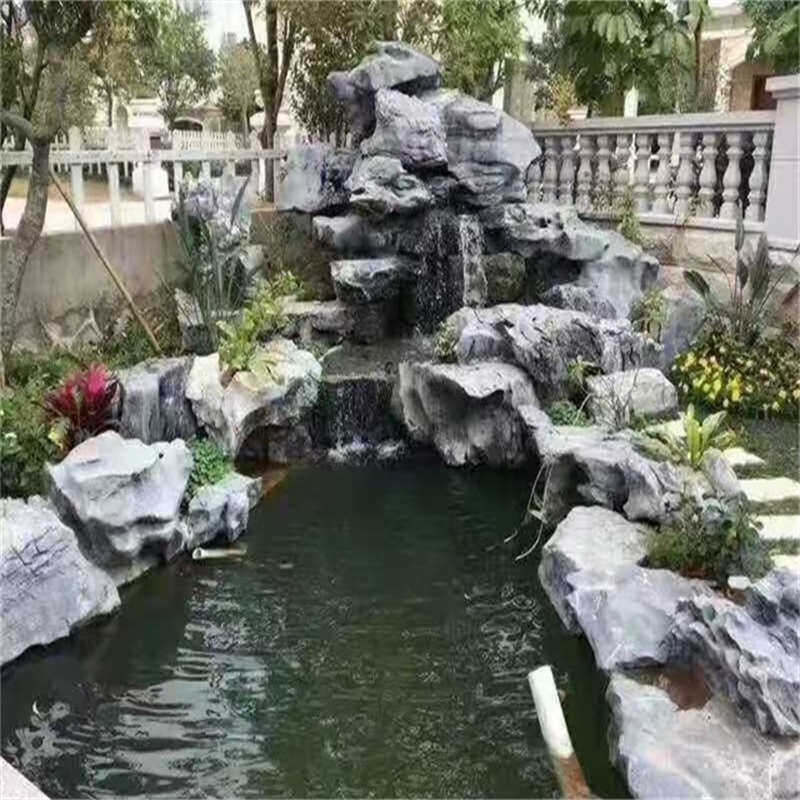 新昌庭院鱼池假山图片